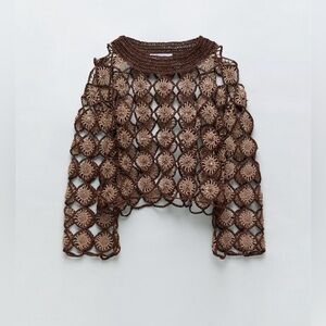 New Zara limited edition Crochet Openwork Sweater